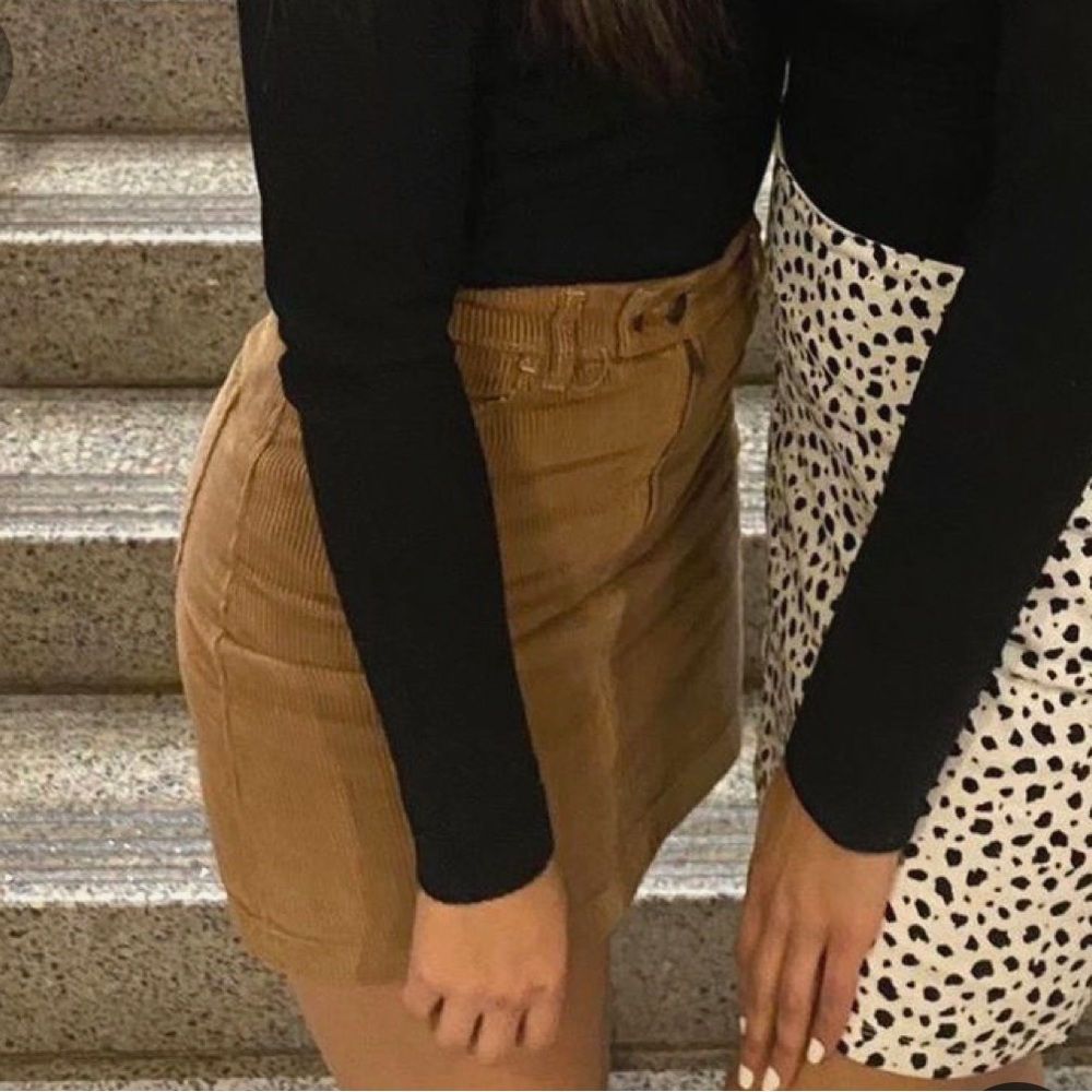 Mini Brown Corduroy Skirt.